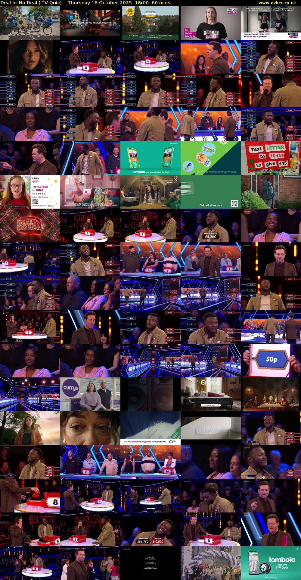 Deal or No Deal (ITV Quiz) Thursday 16 October 2025 18:00 - 19:00