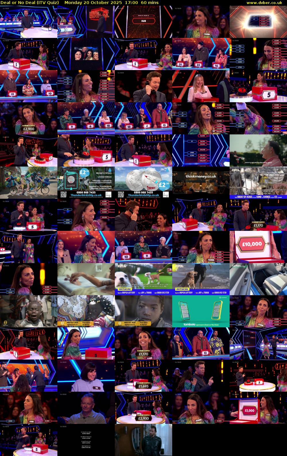 Deal or No Deal (ITV Quiz) Monday 20 October 2025 17:00 - 18:00