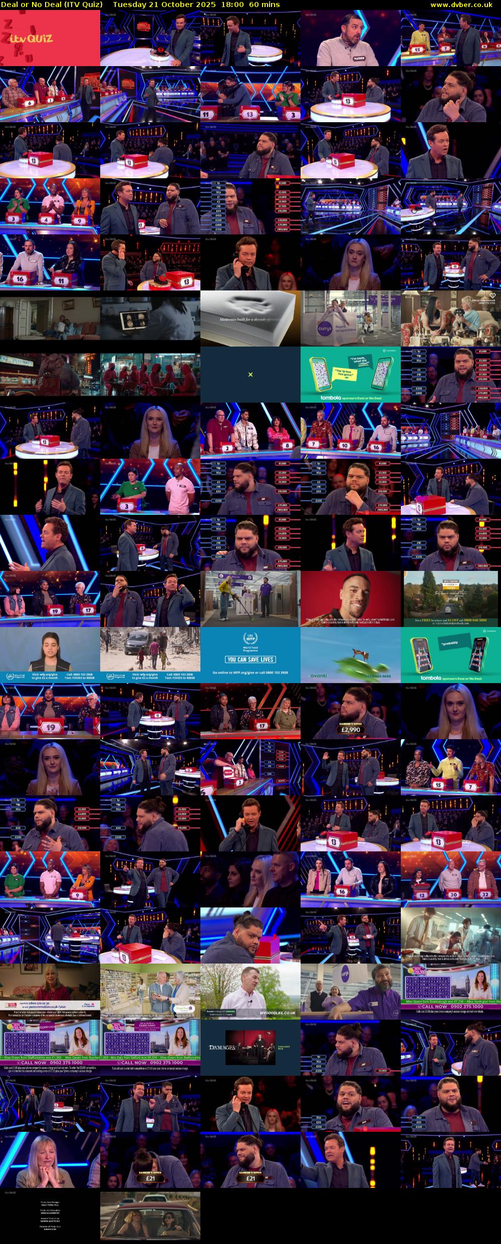 Deal or No Deal (ITV Quiz) Tuesday 21 October 2025 18:00 - 19:00