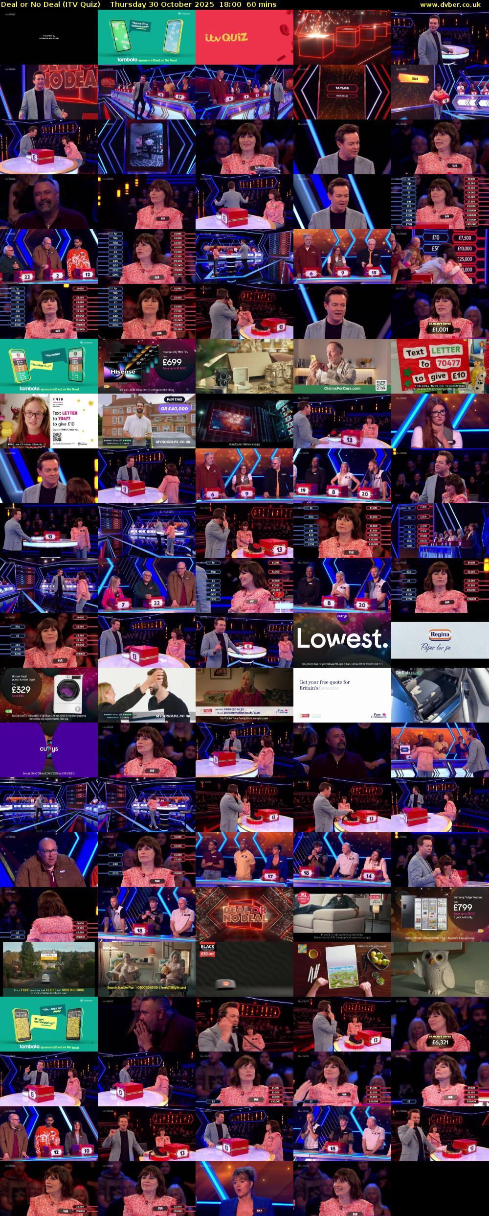 Deal or No Deal (ITV Quiz) Thursday 30 October 2025 18:00 - 19:00