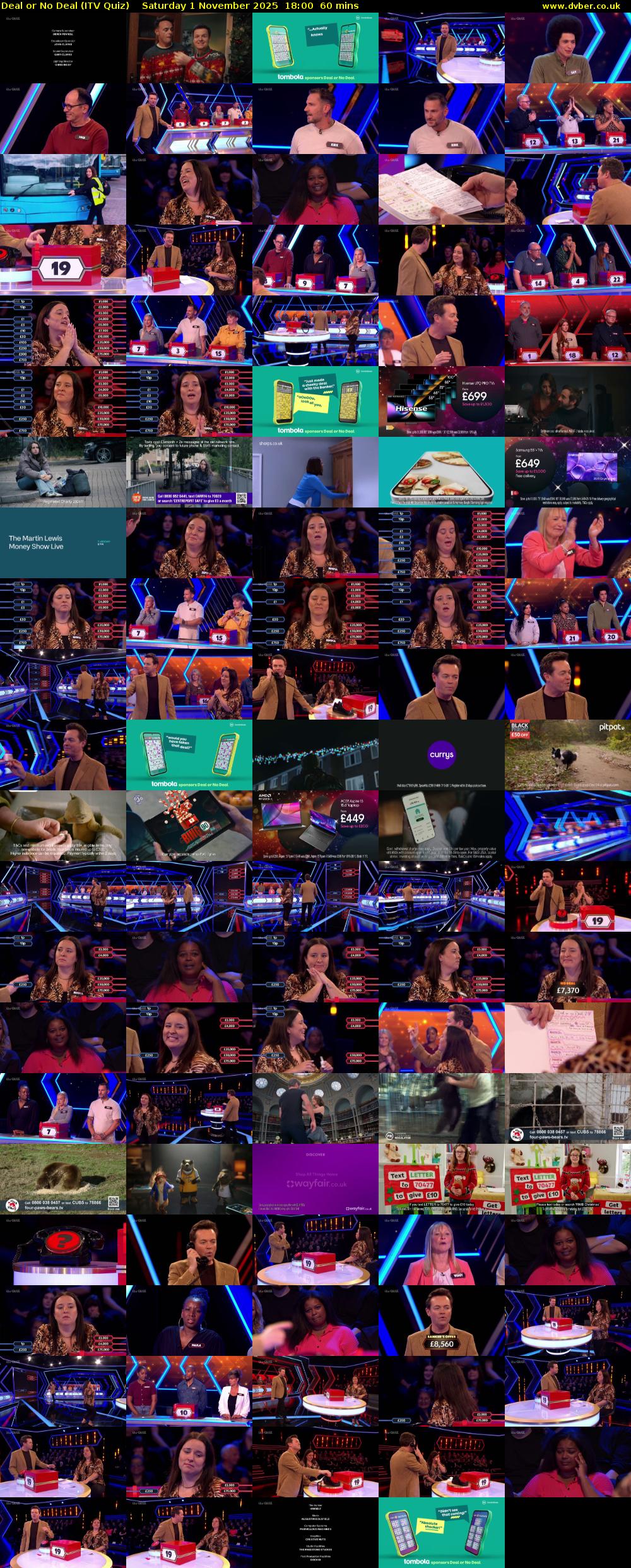 Deal or No Deal (ITV Quiz) Saturday 1 November 2025 18:00 - 19:00