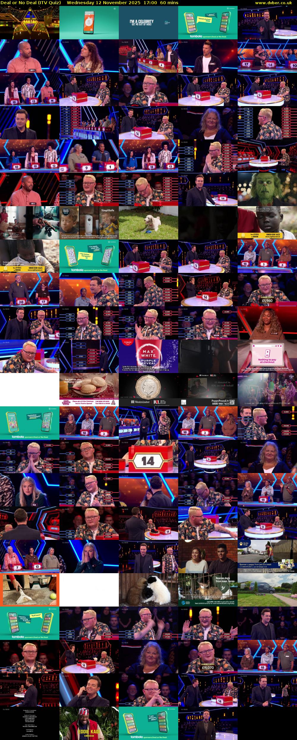 Deal or No Deal (ITV Quiz) Wednesday 12 November 2025 17:00 - 18:00