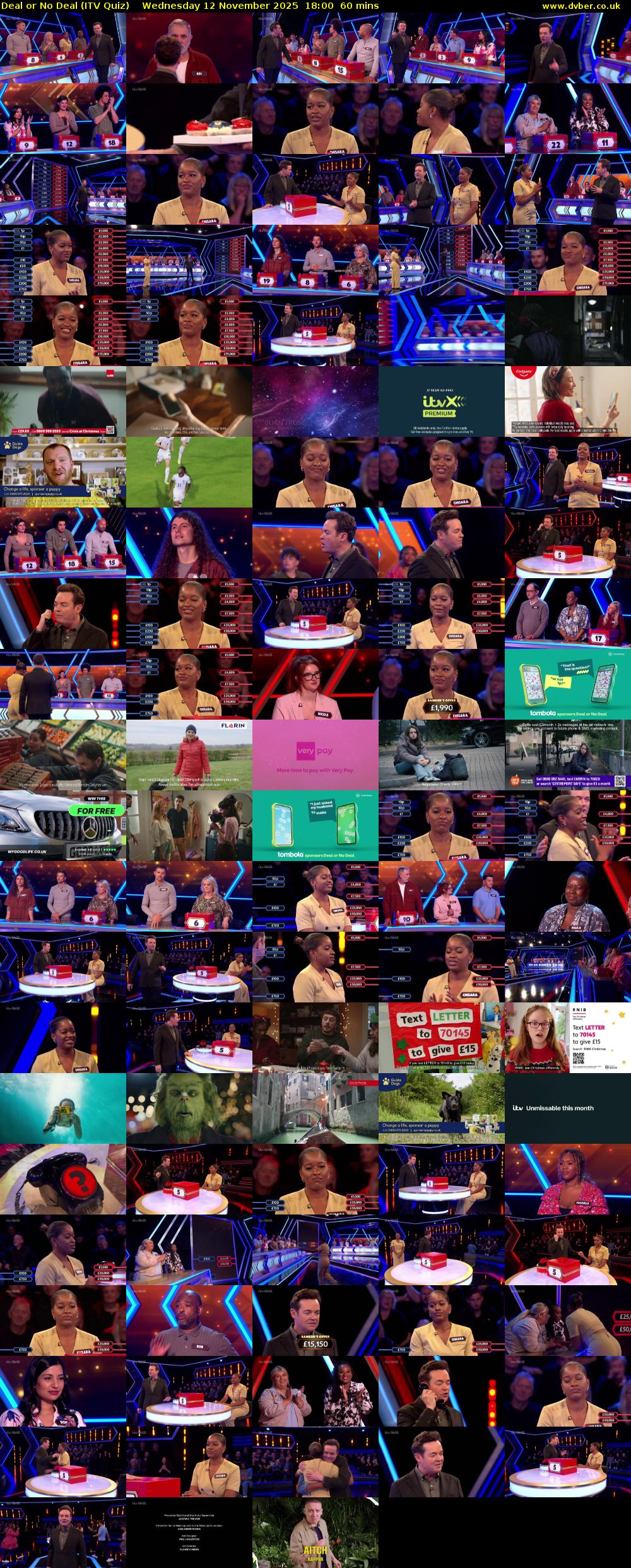 Deal or No Deal (ITV Quiz) Wednesday 12 November 2025 18:00 - 19:00