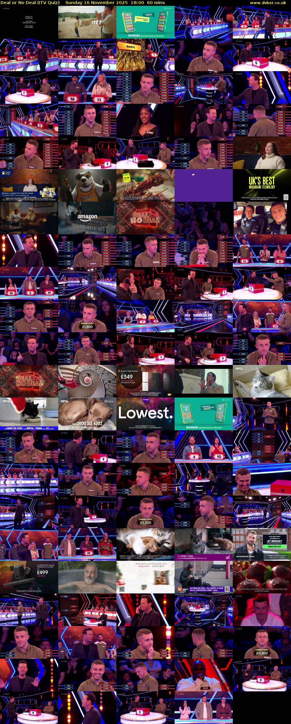 Deal or No Deal (ITV Quiz) Sunday 16 November 2025 18:00 - 19:00