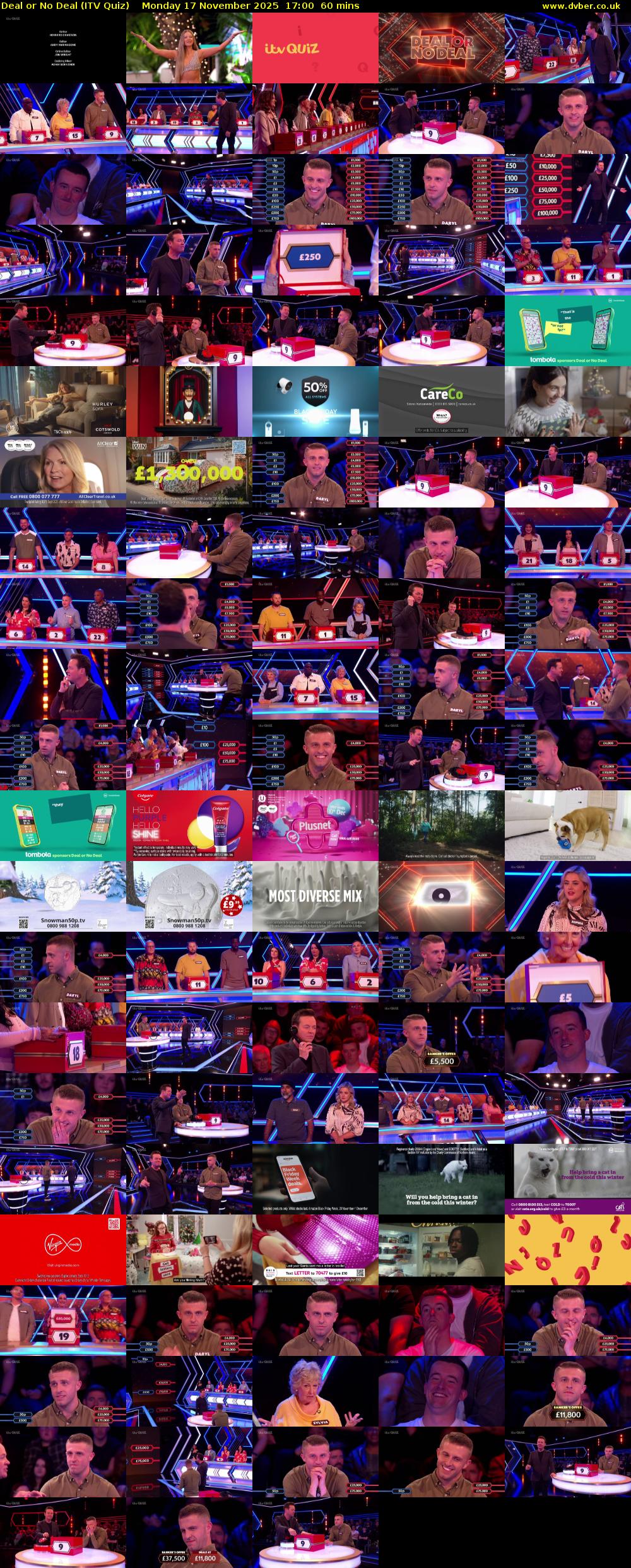 Deal or No Deal (ITV Quiz) Monday 17 November 2025 17:00 - 18:00