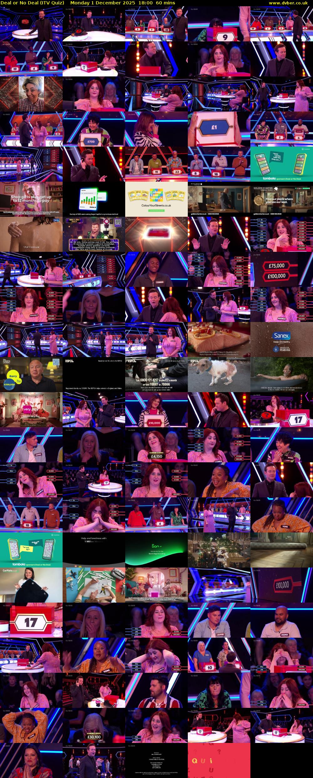 Deal or No Deal (ITV Quiz) Monday 1 December 2025 18:00 - 19:00