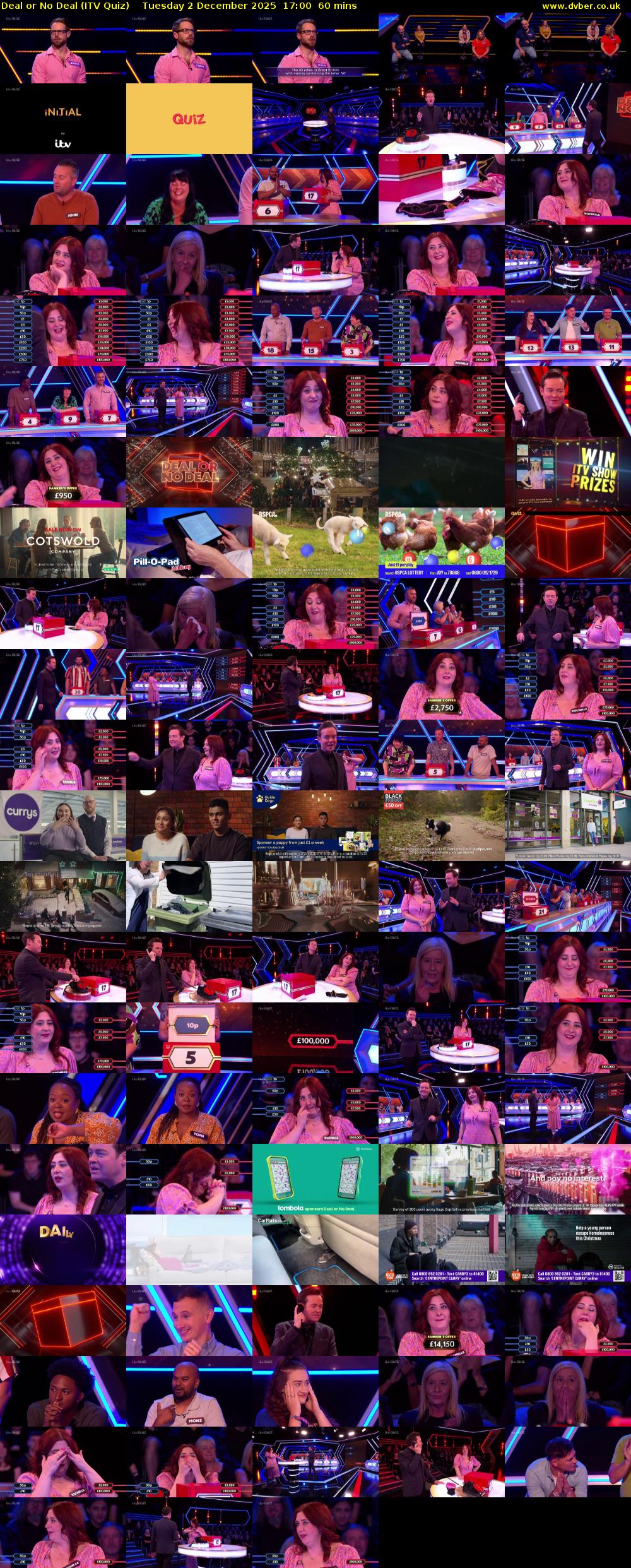 Deal or No Deal (ITV Quiz) Tuesday 2 December 2025 17:00 - 18:00