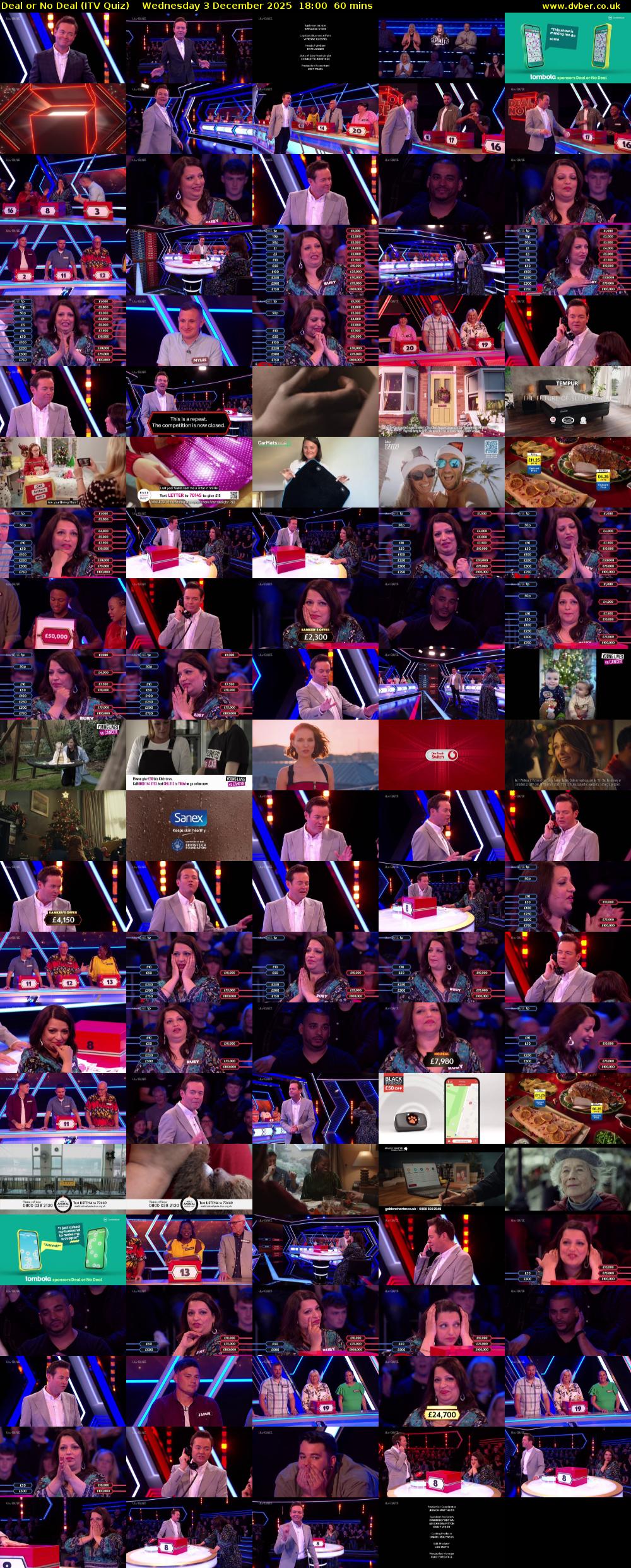 Deal or No Deal (ITV Quiz) Wednesday 3 December 2025 18:00 - 19:00