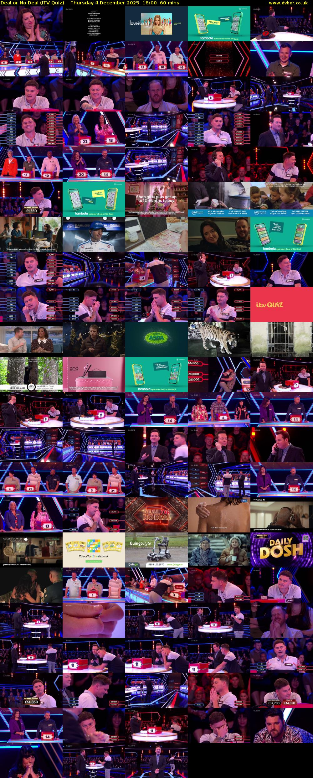 Deal or No Deal (ITV Quiz) Thursday 4 December 2025 18:00 - 19:00