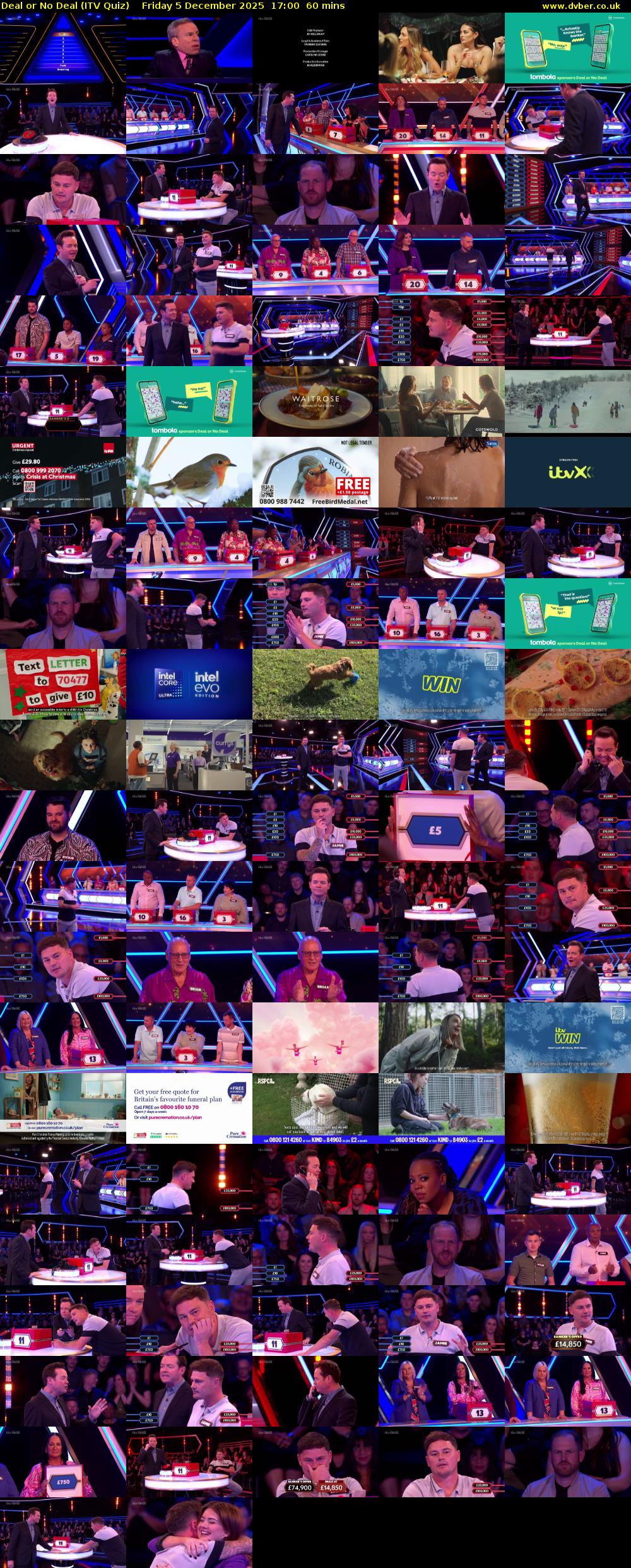 Deal or No Deal (ITV Quiz) Friday 5 December 2025 17:00 - 18:00