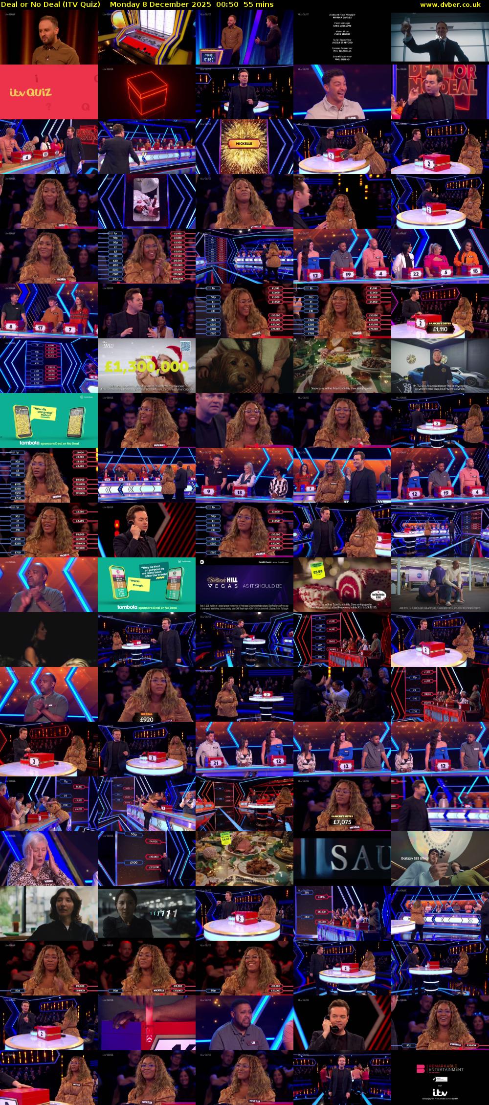 Deal or No Deal (ITV Quiz) Monday 8 December 2025 00:50 - 01:45