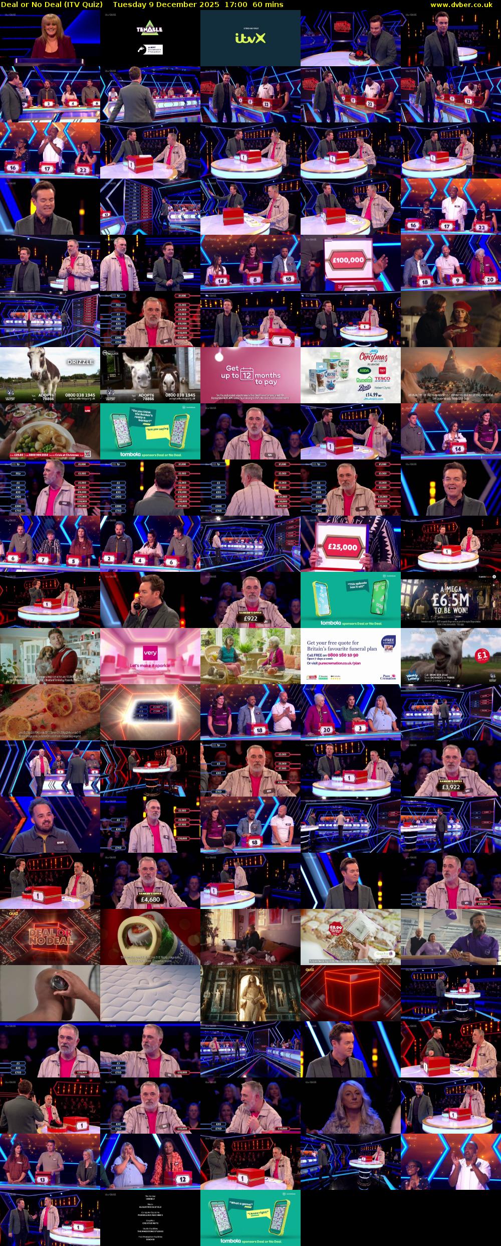 Deal or No Deal (ITV Quiz) Tuesday 9 December 2025 17:00 - 18:00