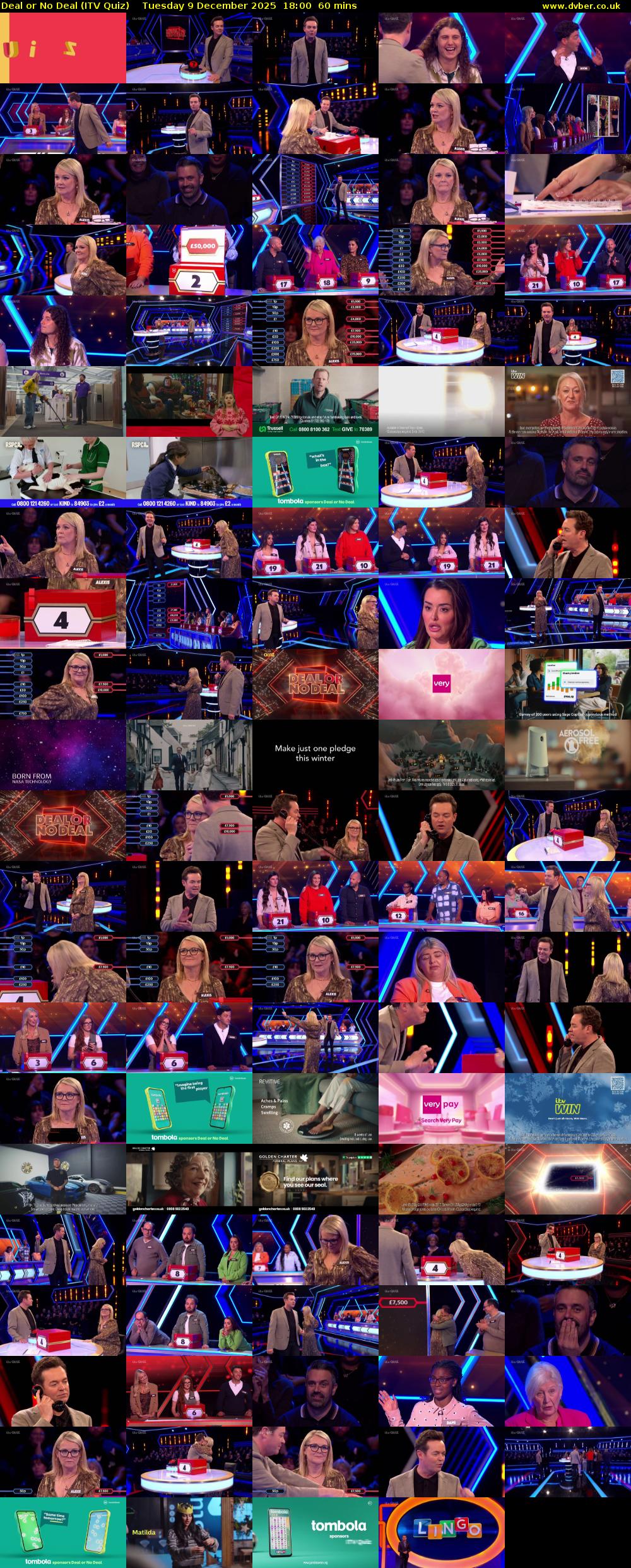 Deal or No Deal (ITV Quiz) Tuesday 9 December 2025 18:00 - 19:00