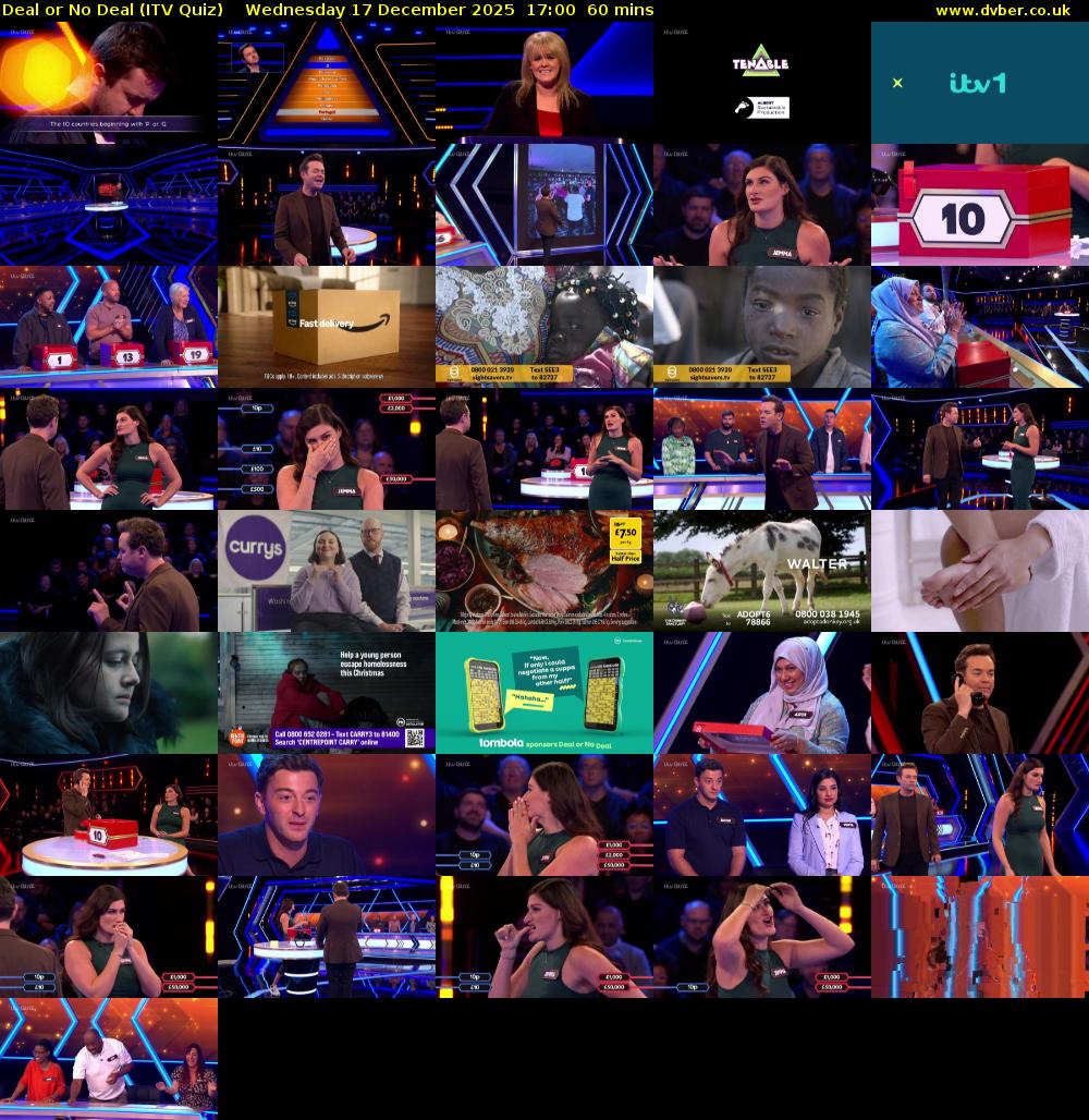 Deal or No Deal (ITV Quiz) Wednesday 17 December 2025 17:00 - 18:00