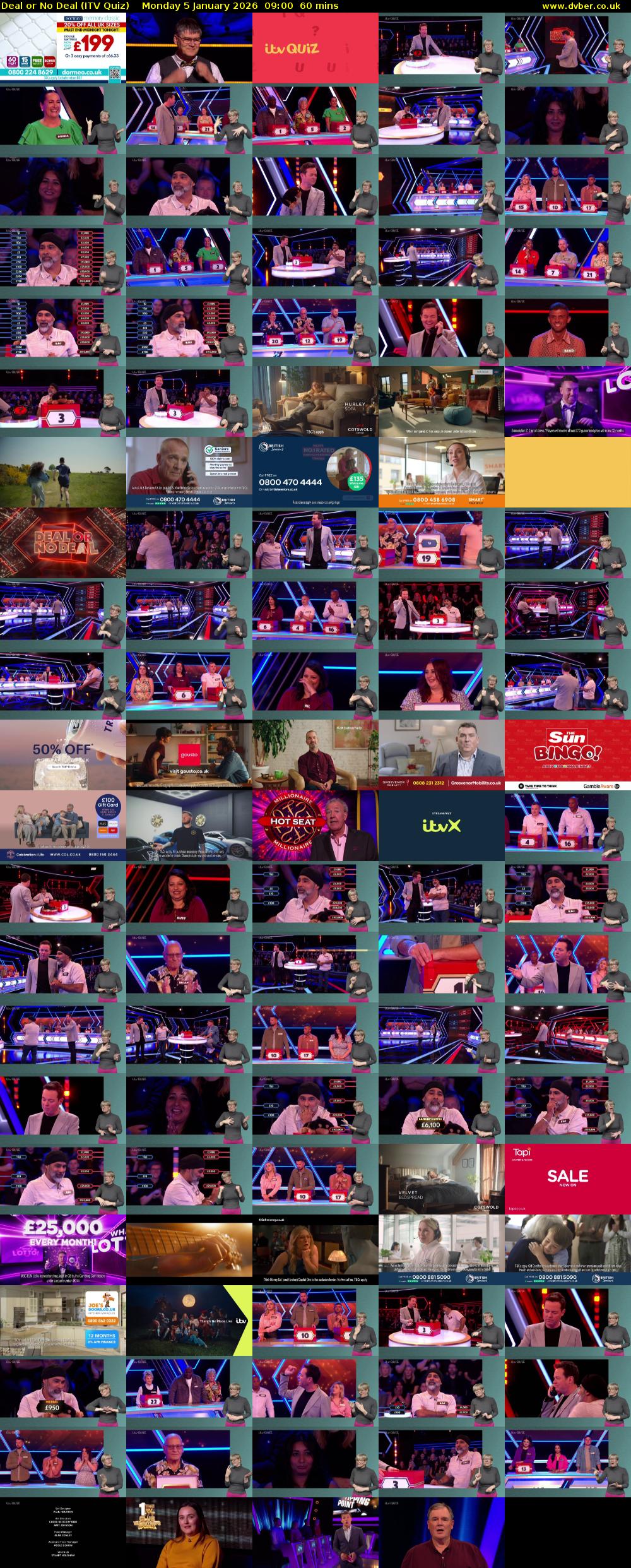 Deal or No Deal (ITV Quiz) Monday 5 January 2026 09:00 - 10:00