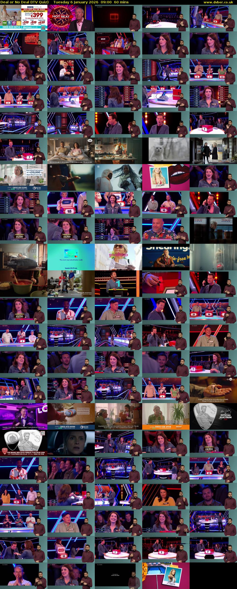 Deal or No Deal (ITV Quiz) Tuesday 6 January 2026 09:00 - 10:00