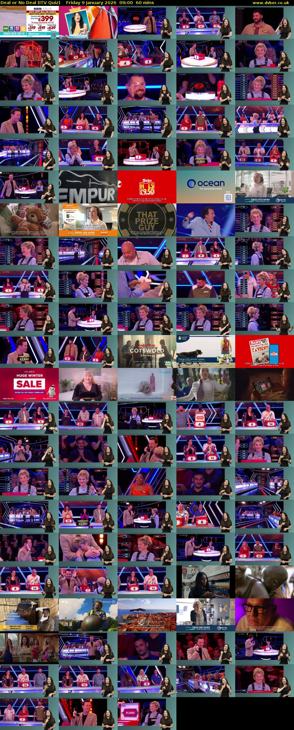 Deal or No Deal (ITV Quiz) Friday 9 January 2026 09:00 - 10:00