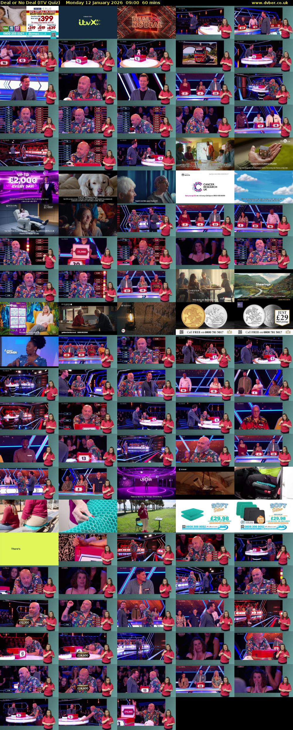 Deal or No Deal (ITV Quiz) Monday 12 January 2026 09:00 - 10:00