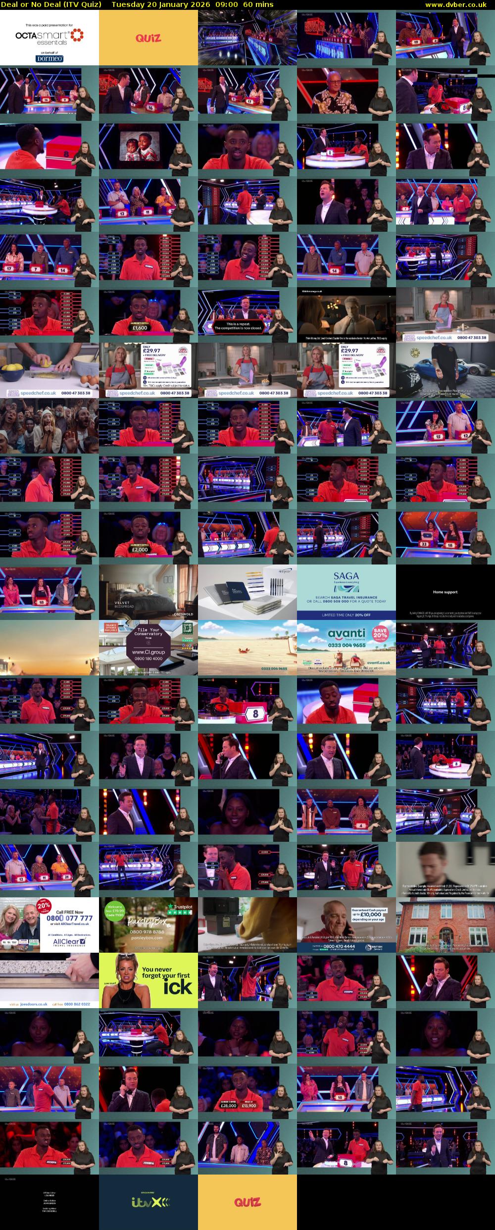 Deal or No Deal (ITV Quiz) Tuesday 20 January 2026 09:00 - 10:00