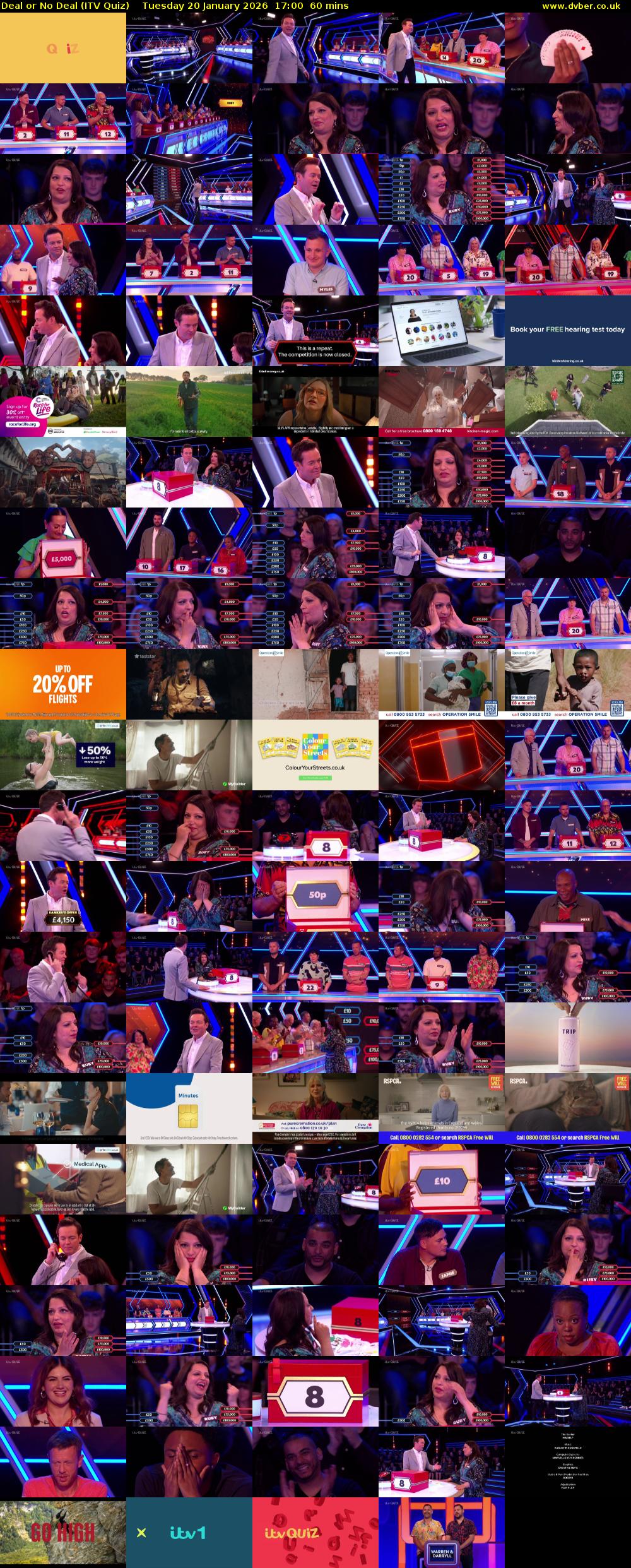 Deal or No Deal (ITV Quiz) Tuesday 20 January 2026 17:00 - 18:00