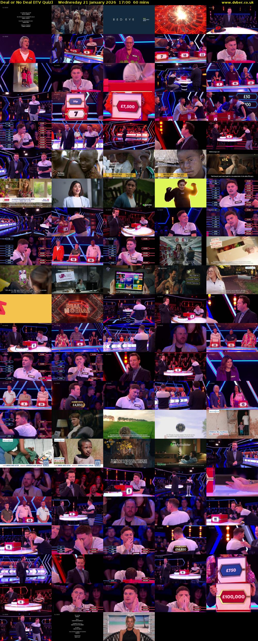 Deal or No Deal (ITV Quiz) Wednesday 21 January 2026 17:00 - 18:00