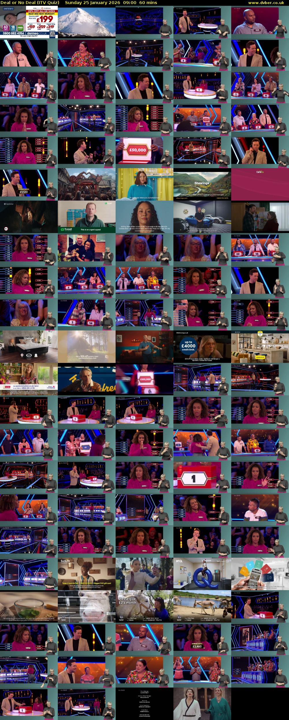 Deal or No Deal (ITV Quiz) Sunday 25 January 2026 09:00 - 10:00