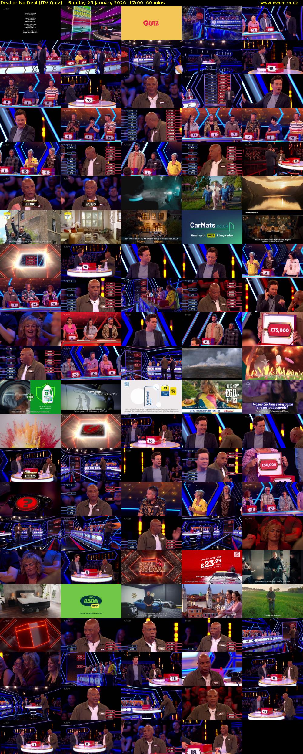 Deal or No Deal (ITV Quiz) Sunday 25 January 2026 17:00 - 18:00