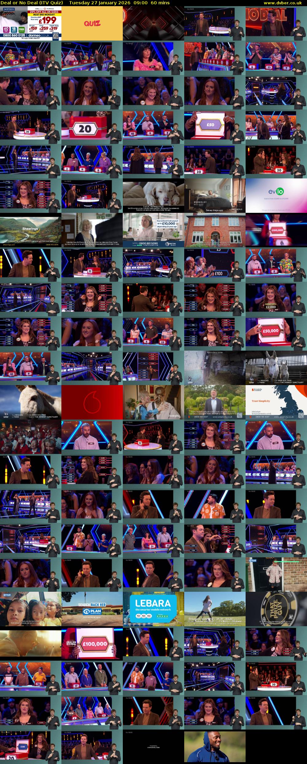 Deal or No Deal (ITV Quiz) Tuesday 27 January 2026 09:00 - 10:00