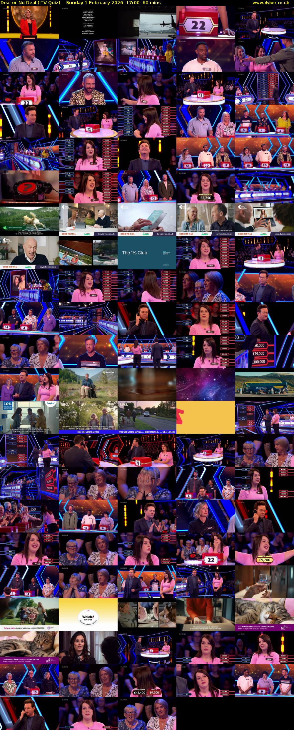Deal or No Deal (ITV Quiz) Sunday 1 February 2026 17:00 - 18:00