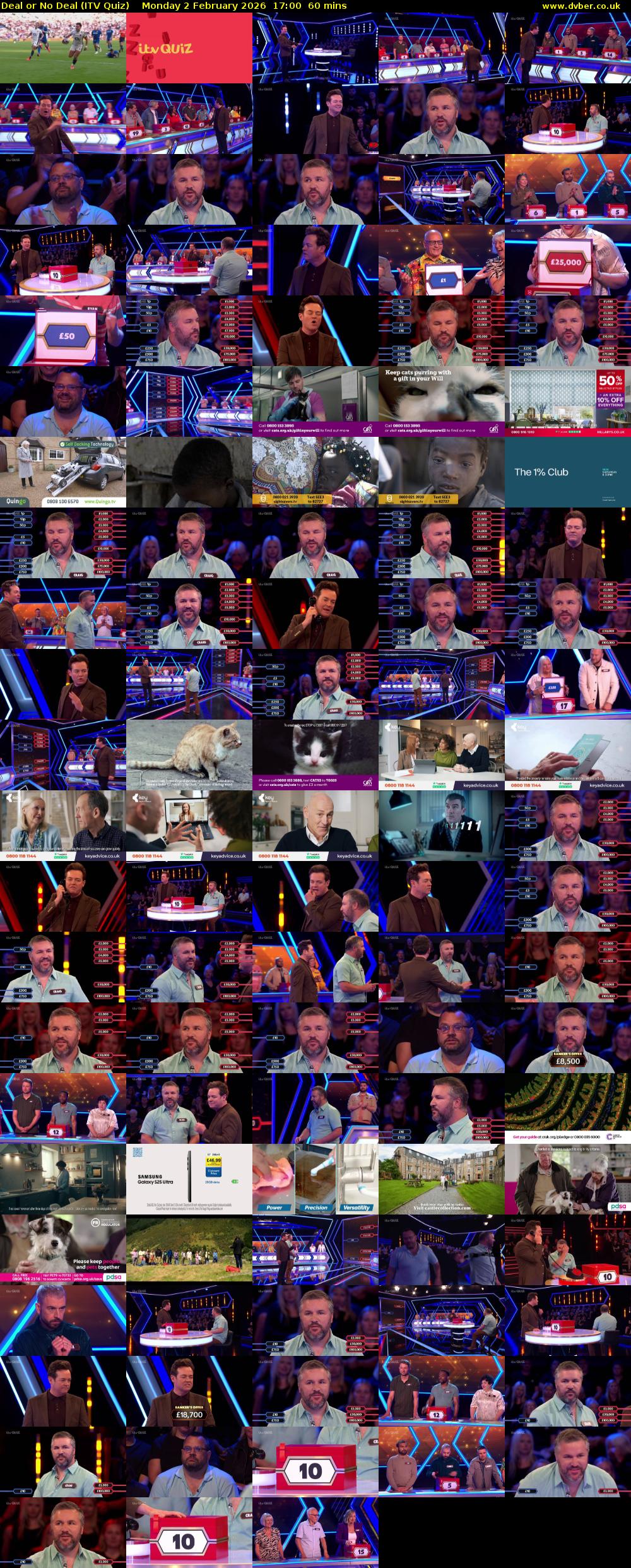 Deal or No Deal (ITV Quiz) Monday 2 February 2026 17:00 - 18:00