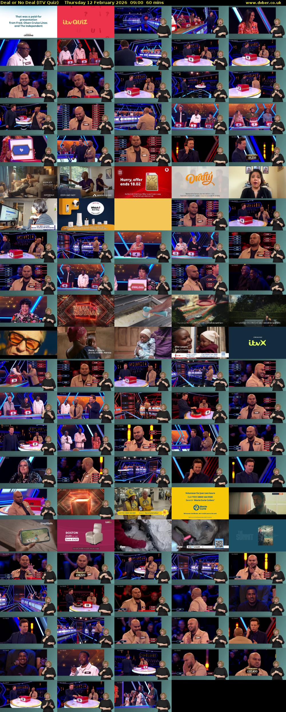 Deal or No Deal (ITV Quiz) Thursday 12 February 2026 09:00 - 10:00