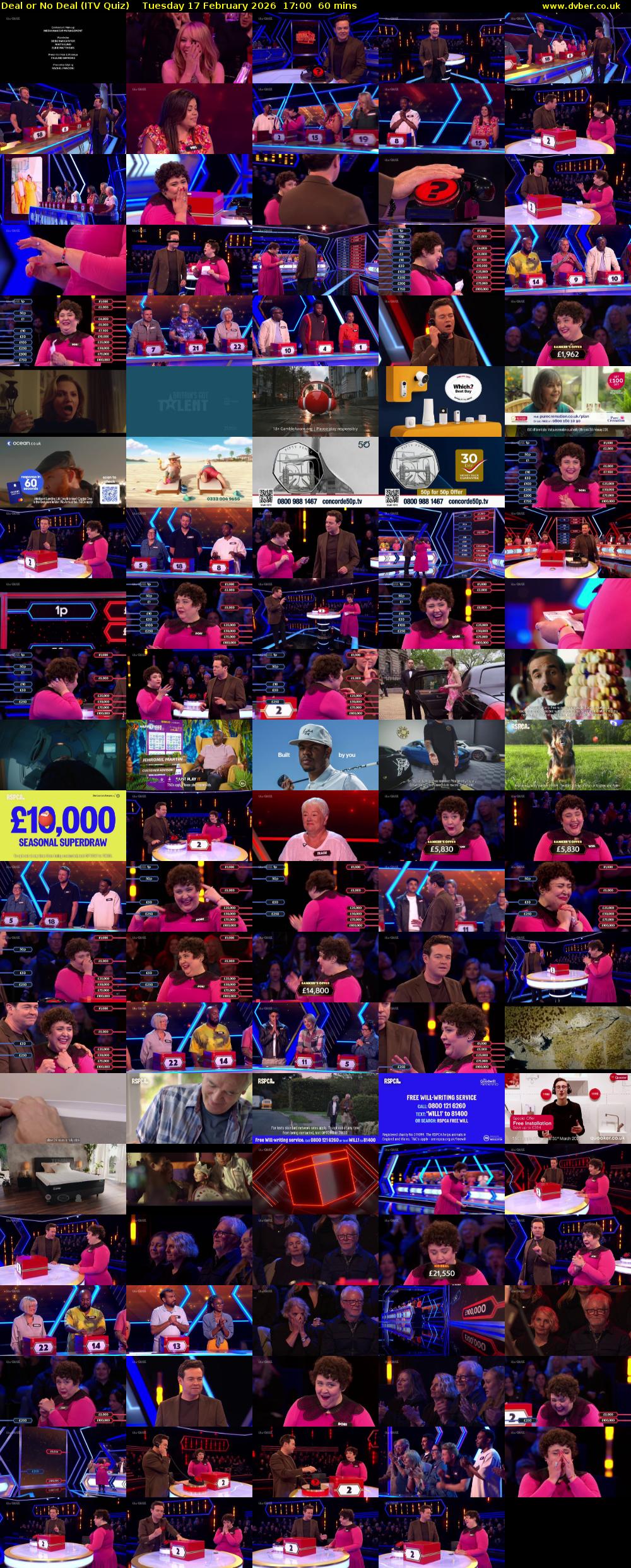 Deal or No Deal (ITV Quiz) Tuesday 17 February 2026 17:00 - 18:00