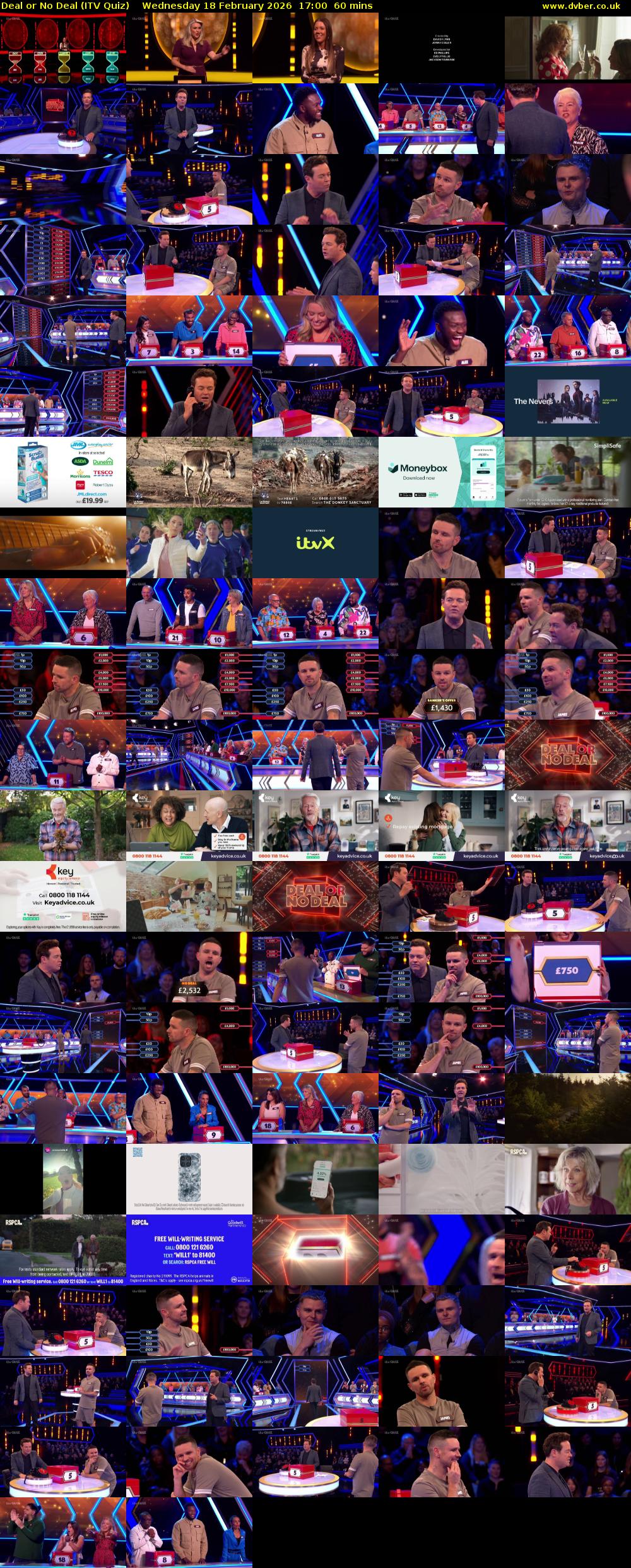 Deal or No Deal (ITV Quiz) Wednesday 18 February 2026 17:00 - 18:00