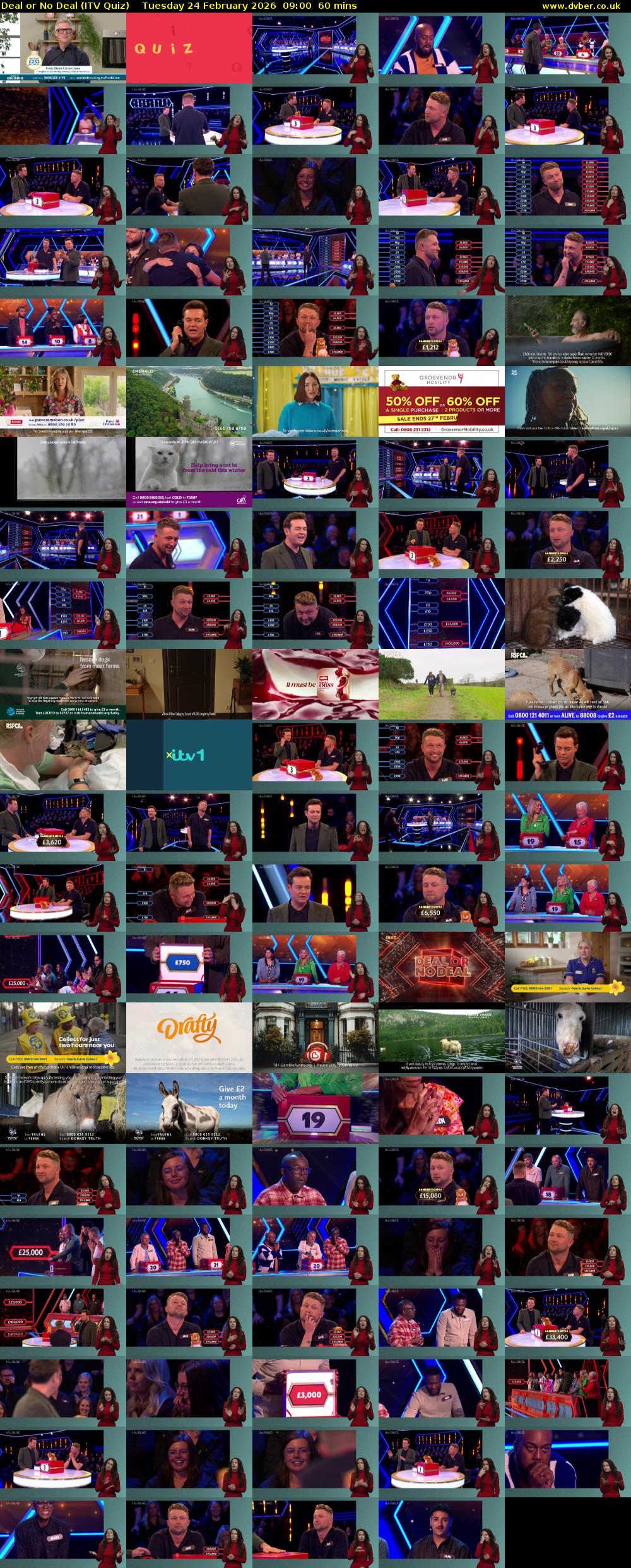 Deal or No Deal (ITV Quiz) Tuesday 24 February 2026 09:00 - 10:00