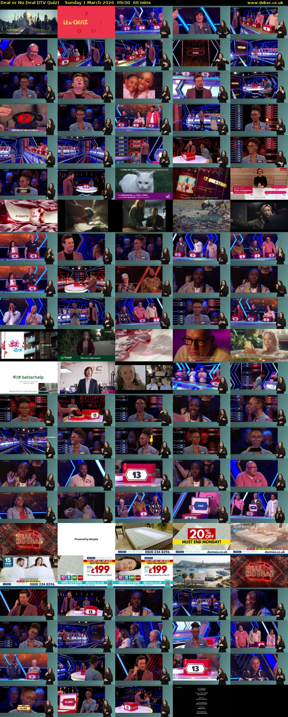 Deal or No Deal (ITV Quiz) Sunday 1 March 2026 09:00 - 10:00