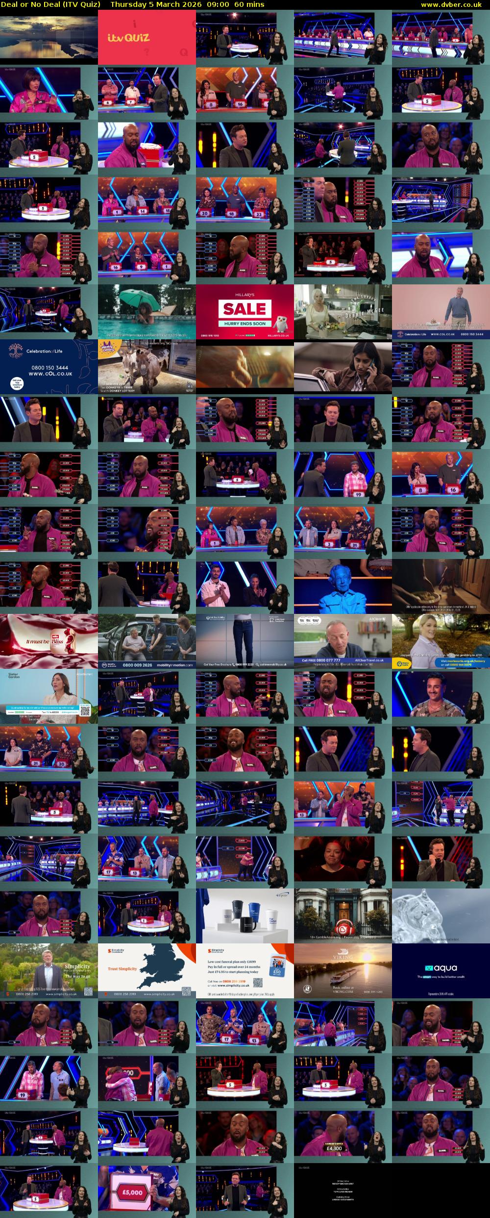 Deal or No Deal (ITV Quiz) Thursday 5 March 2026 09:00 - 10:00