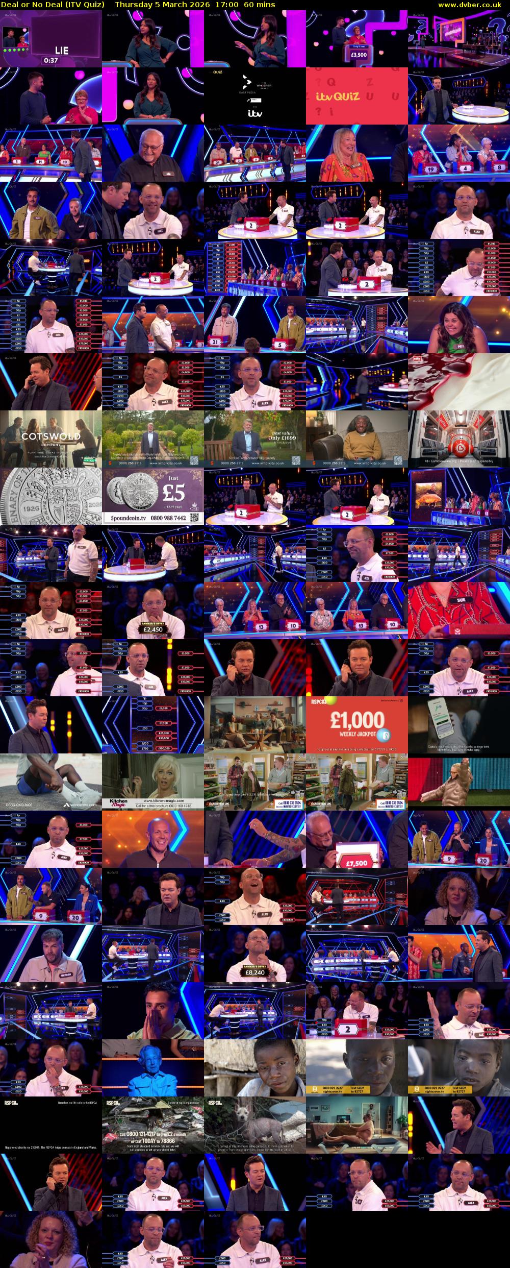 Deal or No Deal (ITV Quiz) Thursday 5 March 2026 17:00 - 18:00