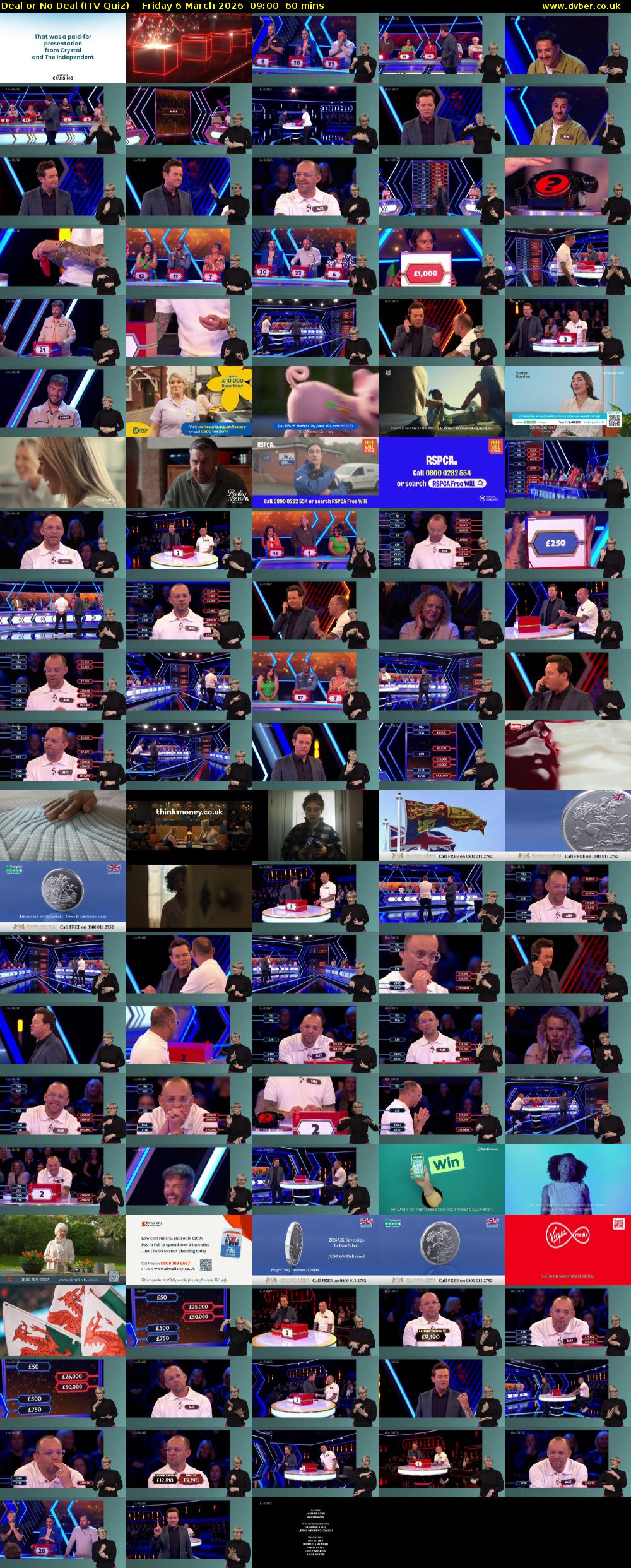 Deal or No Deal (ITV Quiz) Friday 6 March 2026 09:00 - 10:00