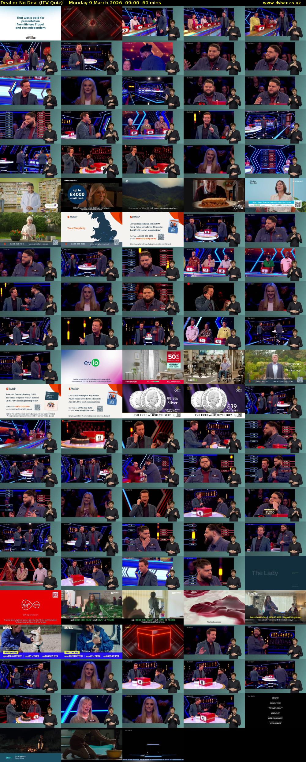 Deal or No Deal (ITV Quiz) Monday 9 March 2026 09:00 - 10:00