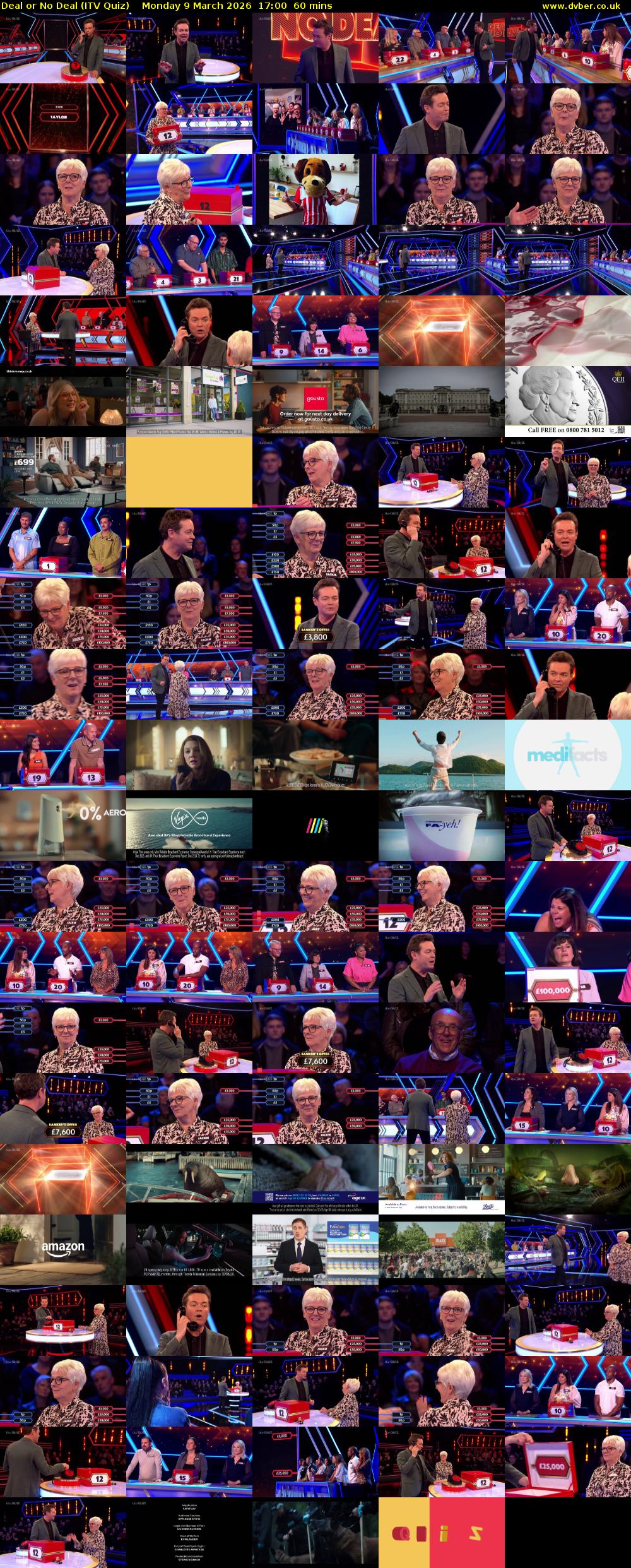 Deal or No Deal (ITV Quiz) Monday 9 March 2026 17:00 - 18:00