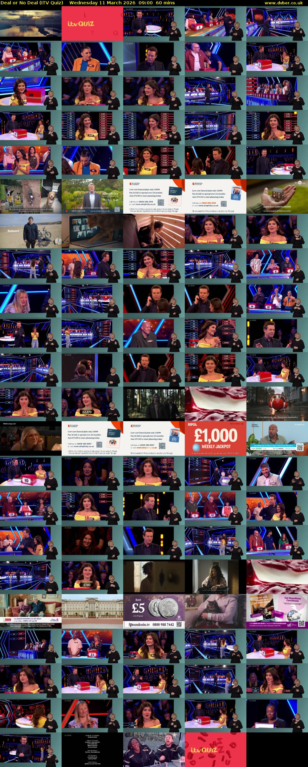 Deal or No Deal (ITV Quiz) Wednesday 11 March 2026 09:00 - 10:00