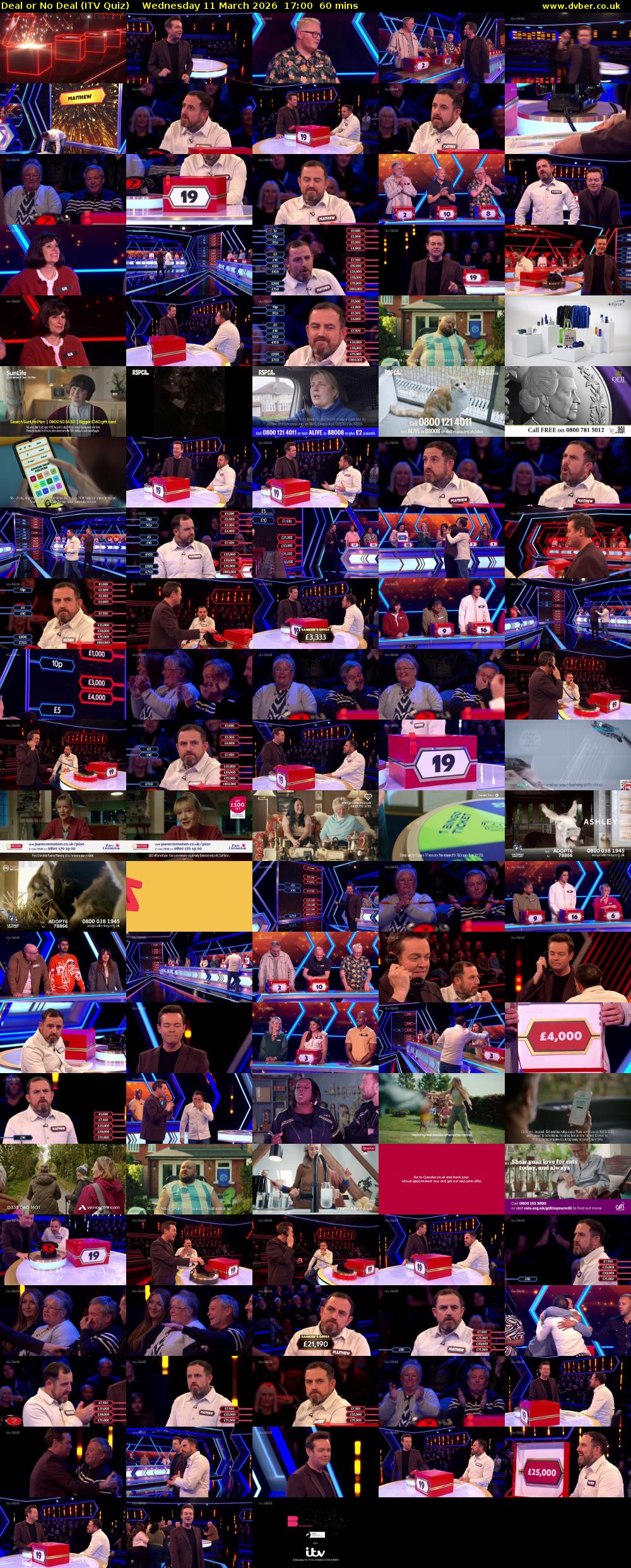 Deal or No Deal (ITV Quiz) Wednesday 11 March 2026 17:00 - 18:00