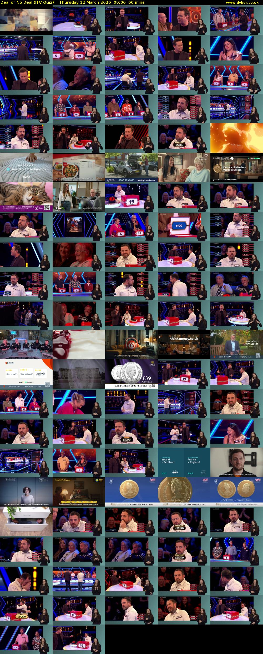 Deal or No Deal (ITV Quiz) Thursday 12 March 2026 09:00 - 10:00