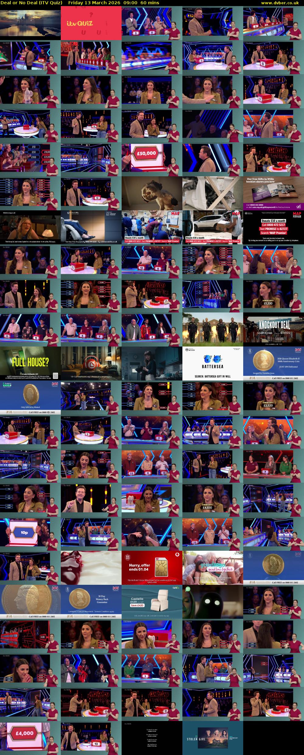 Deal or No Deal (ITV Quiz) Friday 13 March 2026 09:00 - 10:00