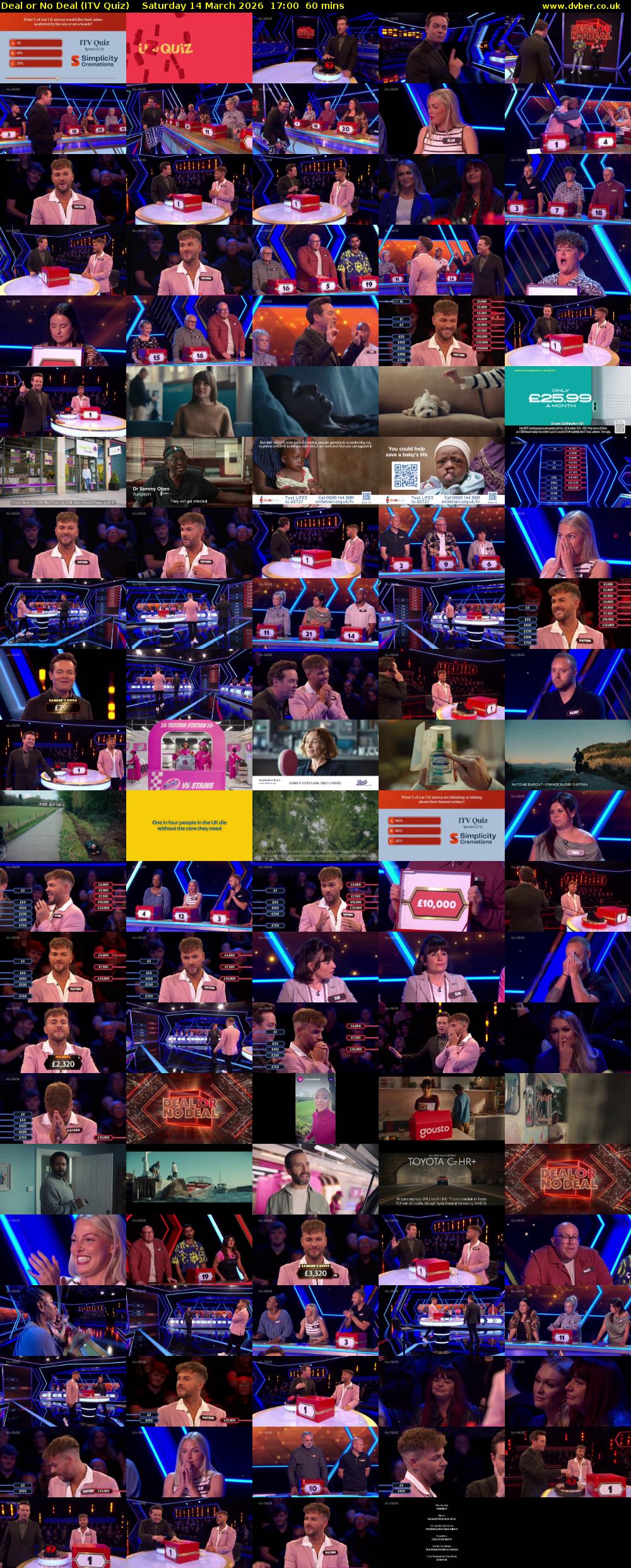 Deal or No Deal (ITV Quiz) Saturday 14 March 2026 17:00 - 18:00