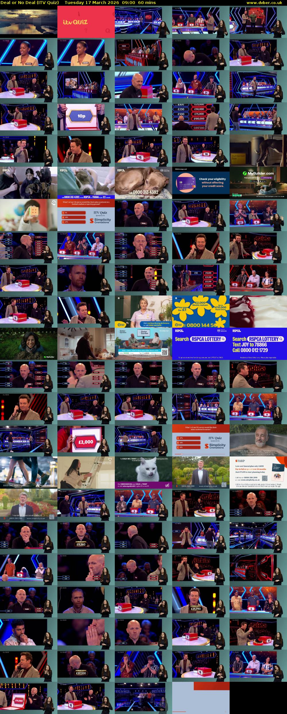 Deal or No Deal (ITV Quiz) Tuesday 17 March 2026 09:00 - 10:00