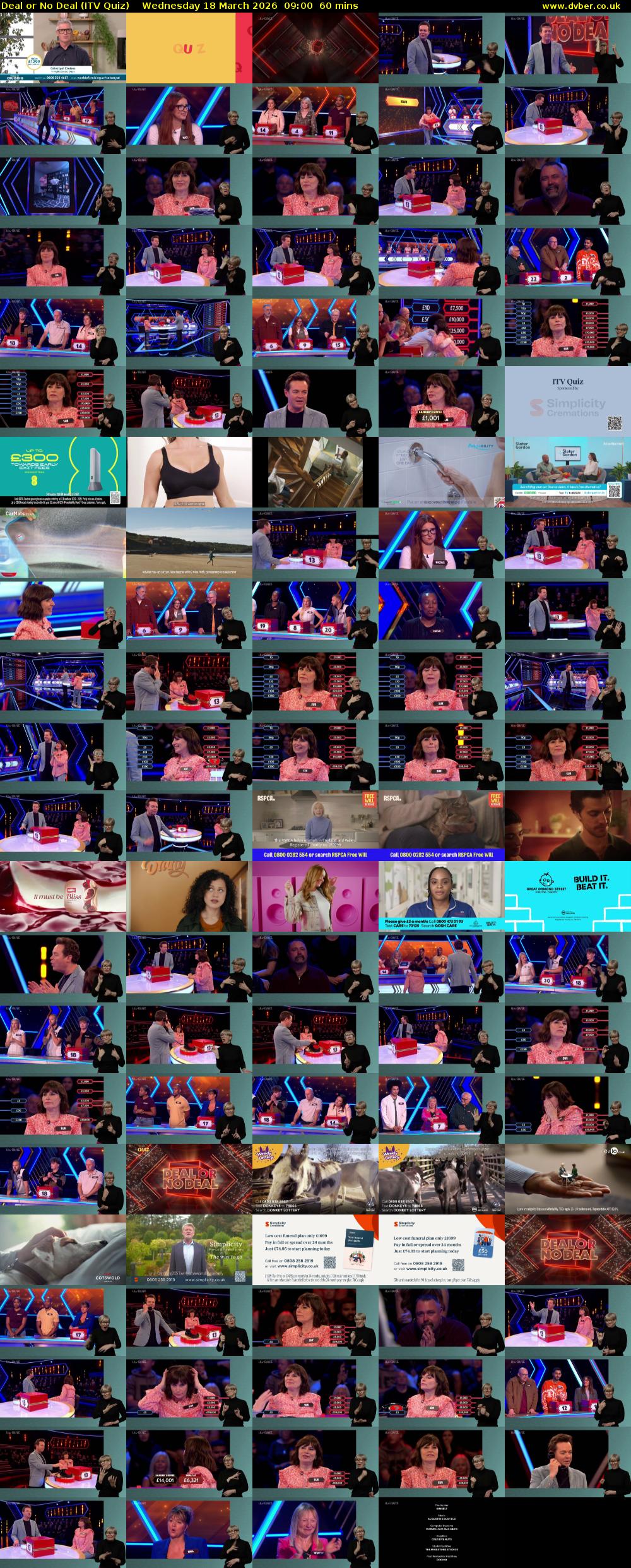 Deal or No Deal (ITV Quiz) Wednesday 18 March 2026 09:00 - 10:00