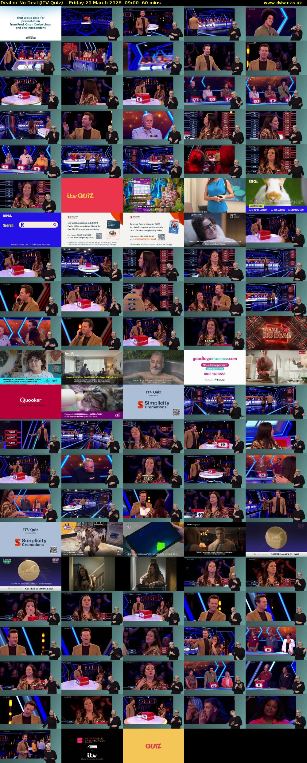 Deal or No Deal (ITV Quiz) Friday 20 March 2026 09:00 - 10:00