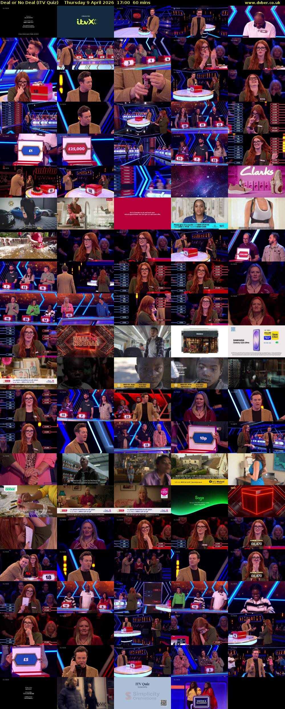 Deal or No Deal (ITV Quiz) Thursday 9 April 2026 17:00 - 18:00