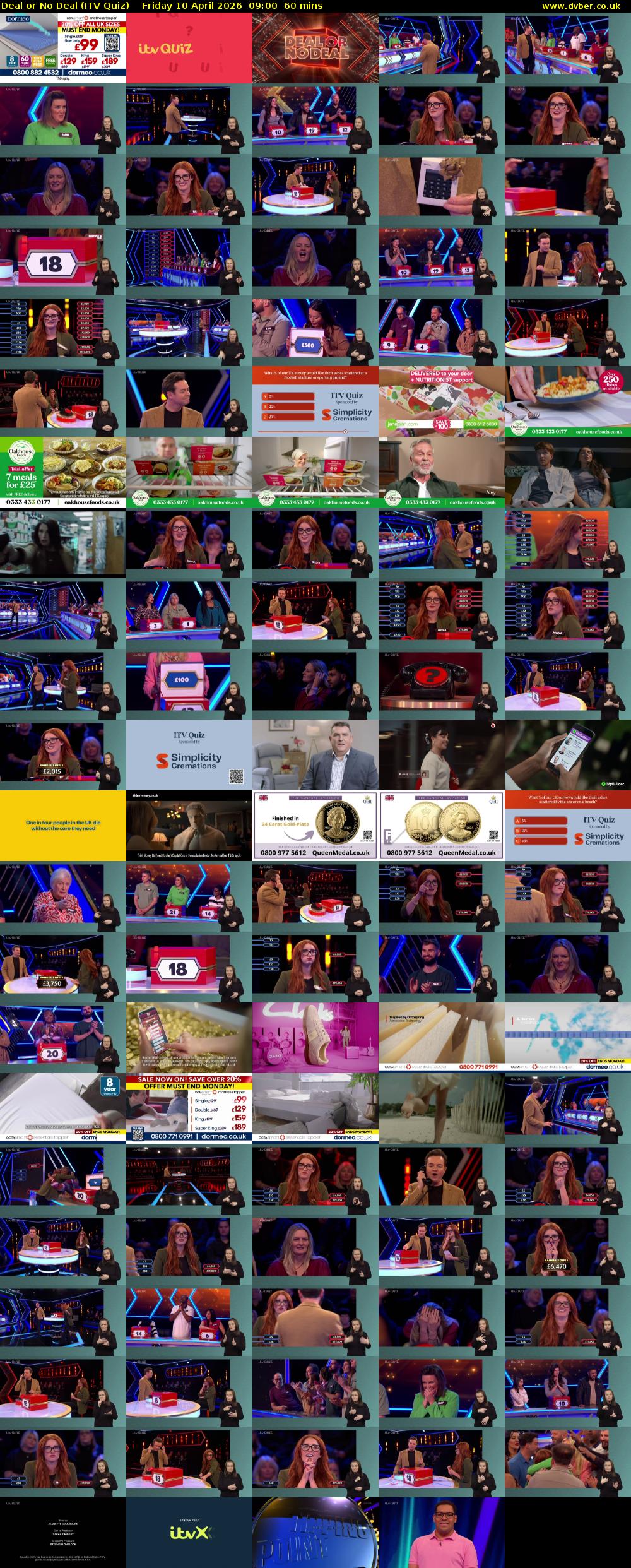 Deal or No Deal (ITV Quiz) Friday 10 April 2026 09:00 - 10:00